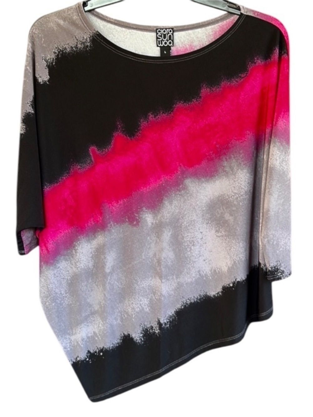 EUC Clara Sun Wood Diagonal Hem Dolman Sleeve Top Size Large